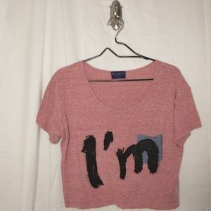 Women's Short Sleeve Graphic Crop Top with Applique The Classic Size M